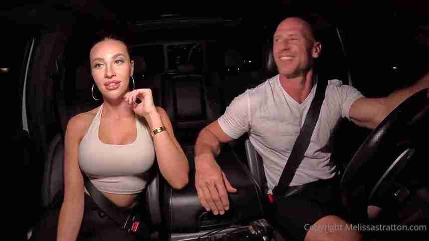 Melissa Stratton aka melissastratton busty babe moans during car fuck with naughty friend
